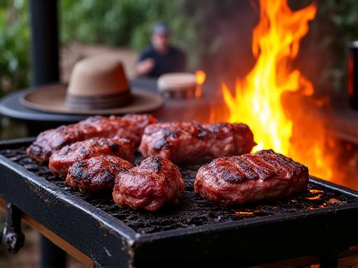 Parrilla estilo gaucho para asado argentino