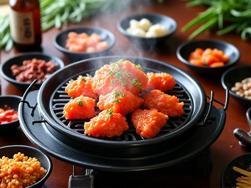 Utensilios para barbacoa coreana tradicional