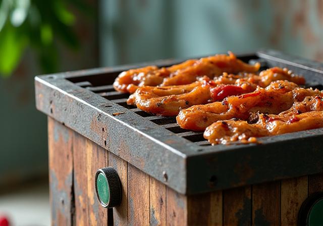 Parrilla fabricada con materiales reciclados